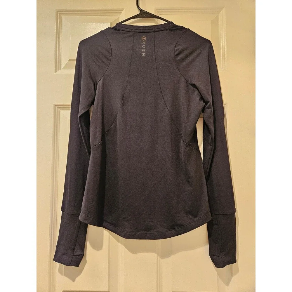 Under Armour Rush Long Sleeve Black Workout Wear Running Breathable Size Medium - Picture 2 of 6